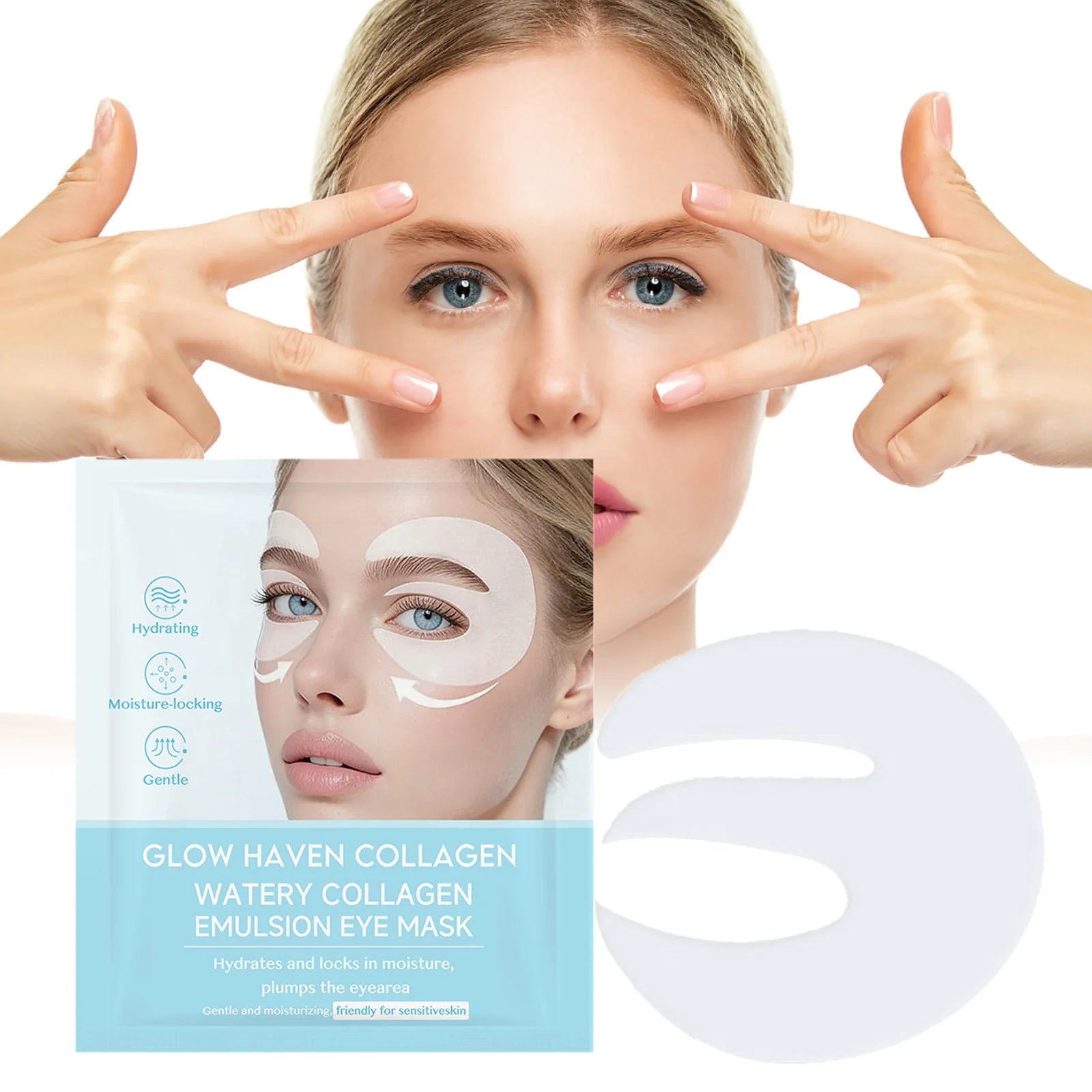 Hydrolyzed Collagen Eye Mask Hydrating Firming Anti-Wrinkle Under Eye Patches Anti Puffiness Dark Circles Soft Eye Contour Skin Qme