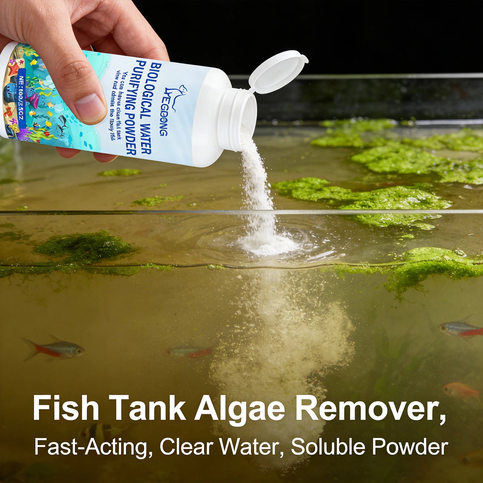 Fish Tank Water Purifier Powder Quickly Purify Water Quality Remove Algae Preventing Fish Diseases Instant Algae Removal Powder Qme