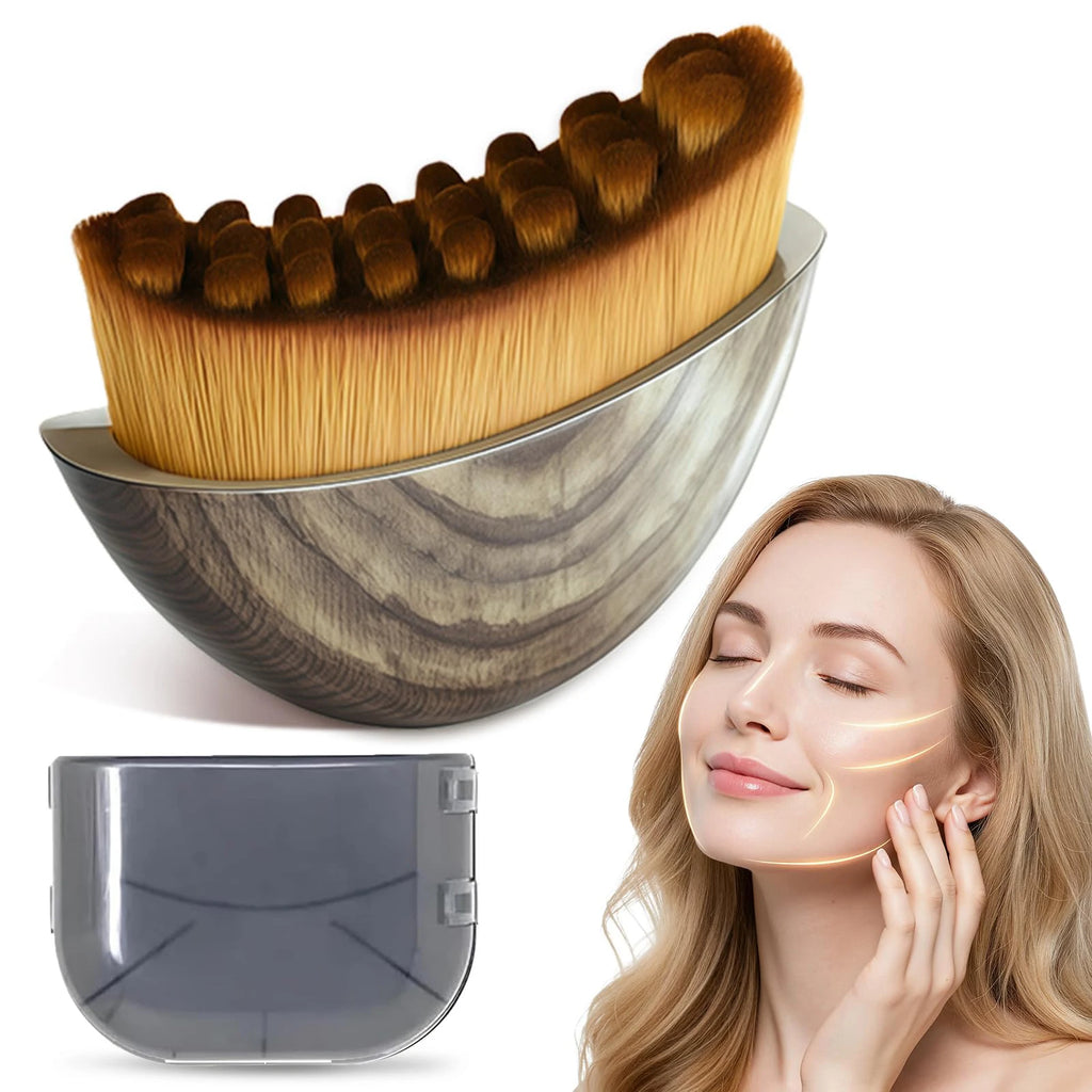 Soft Bristles Lymphatic Contour Face Brush Dry Facial Massage Gentle Qme