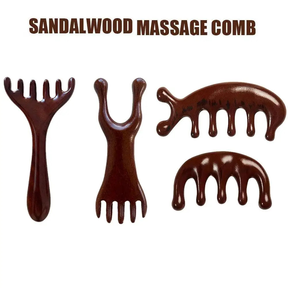Natural Sandalwood Deer Antler Five Paws Massage Comb Meridians Dredging Scalp Facial Massage Comb Gifts For Family And Friends Qme