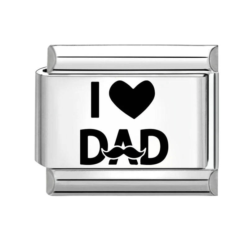 Wholesale 2026 Women Men Girls Dad Charm Italian Link Fit Bracelet
