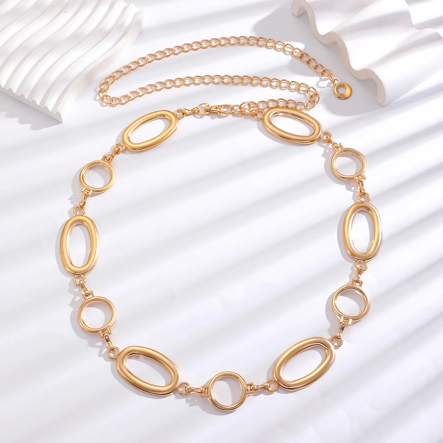 Women's Slim Decorative Waist Chain Silver Ethnic Tassel Belt Dresses