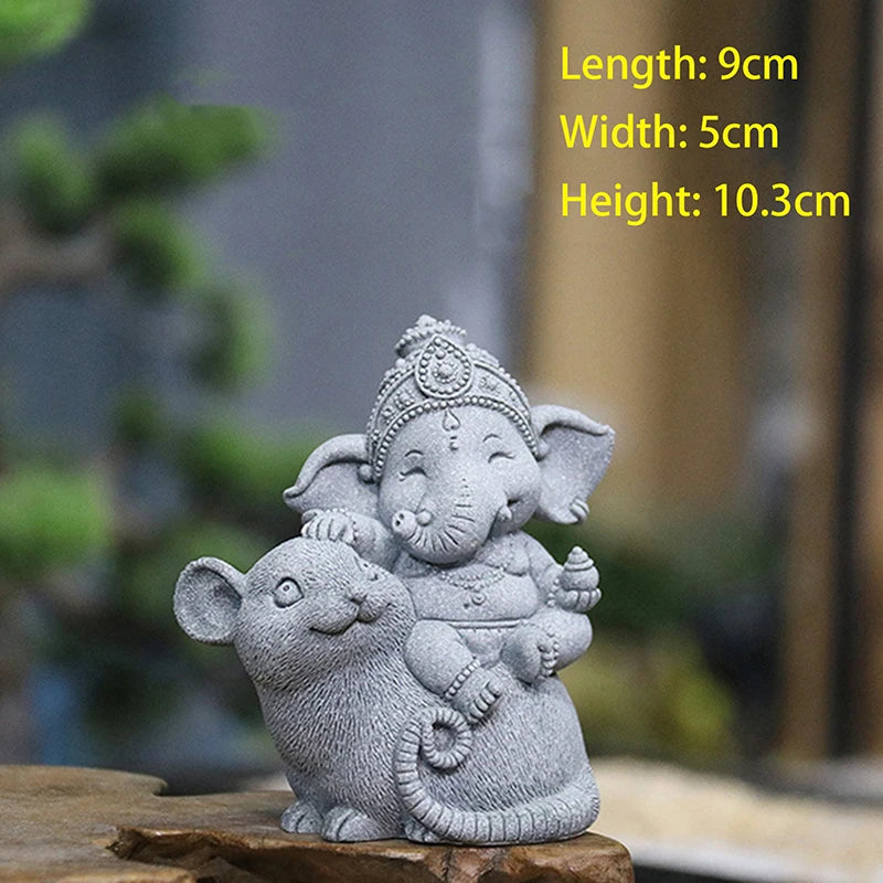 Guardian Elephant Statue Home Decoration Hands Clasped Prayer Position Qme A5