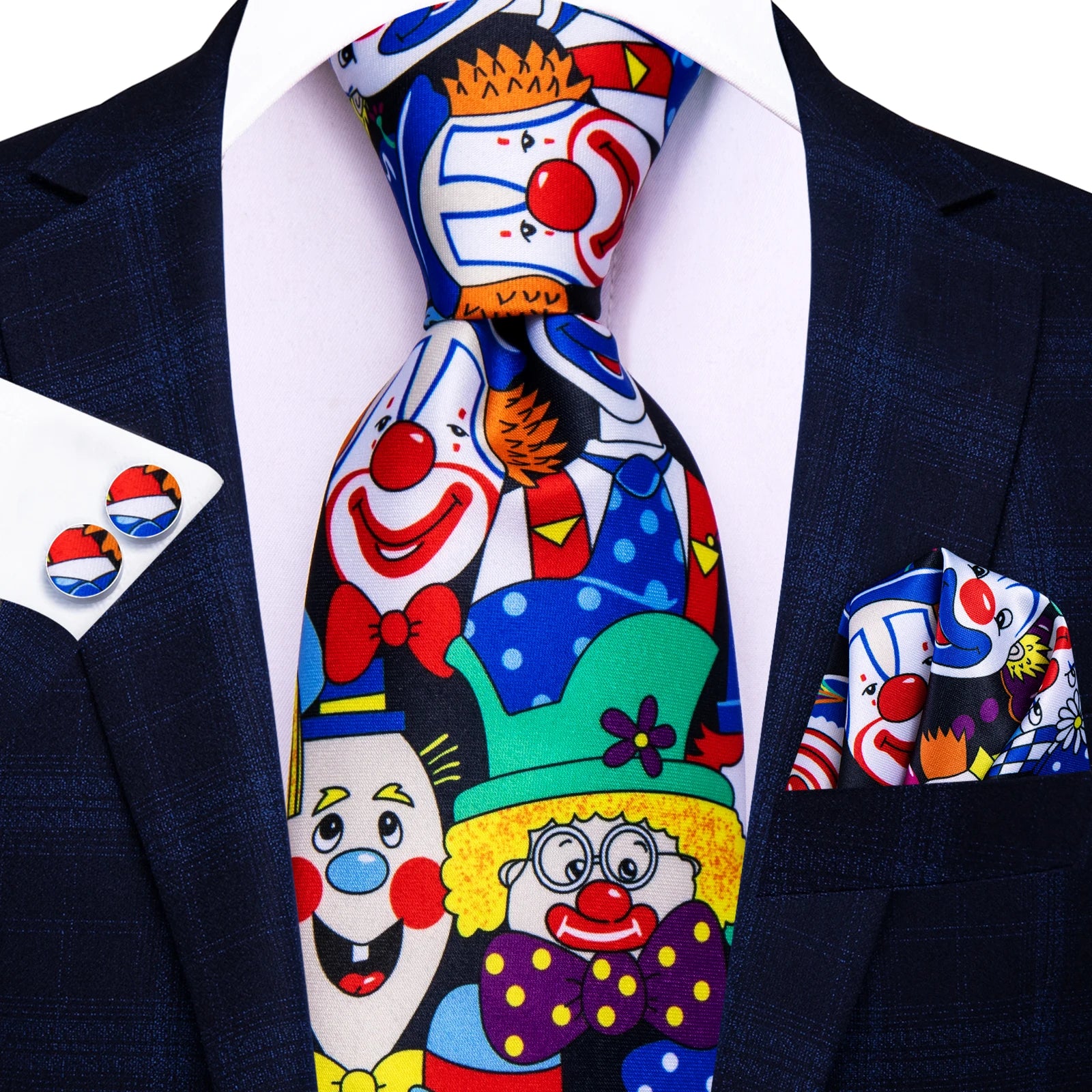 Hi-Tie Halloween Ties for Men Funny Necktie Thanksgiving Tie Handkerchief Cufflinks Gift for Men Gravats Novelty Designer Qme HT-N-0022