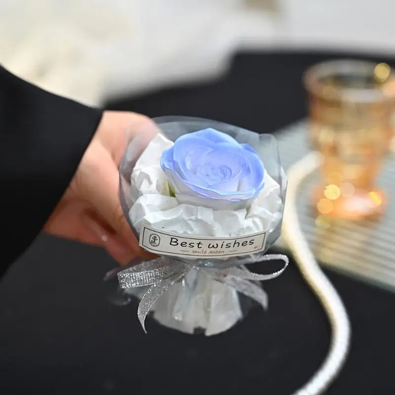 Mini Pocket Soap Flower Bouquet Artificial Rose Mother's Day Qme A5