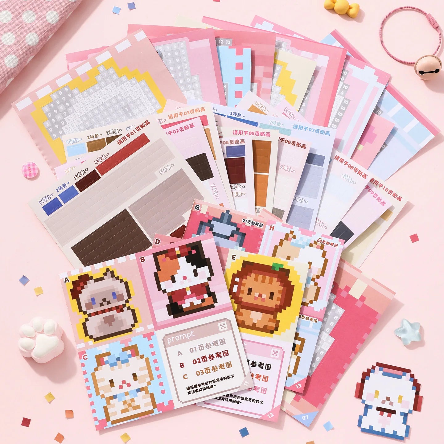 23 Sheets Die cut Stickers book - Adorable Cartoon Mini Bean Book, Handmade Decorative Scrapbooking Japanese Stationery Supplies Qme