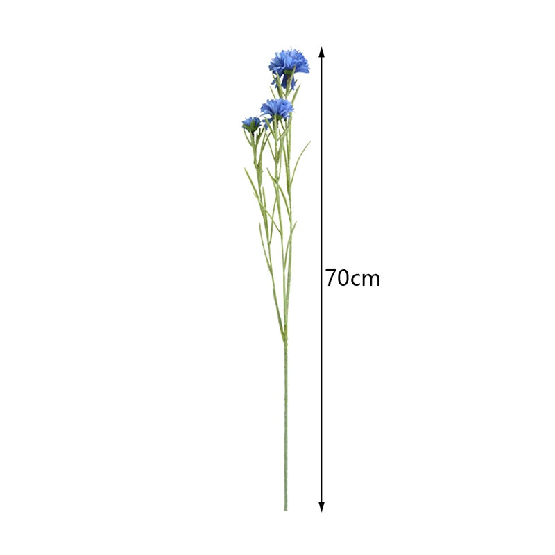 3 Forks/Bouquet Artificial Flower Silk Cornflower Fake Flowers Artificial Plant Decorative Flowers Home Decor Wedding Decor Qme