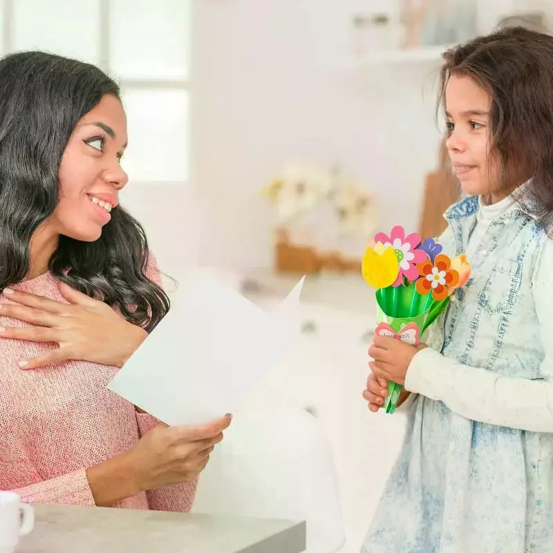 DIY Floral Card Making Kit - Easy Assembly Bouquet Craft for Greeting Cards - Perfect Handmade Gift for Teachers, Moms & Sisters Qme