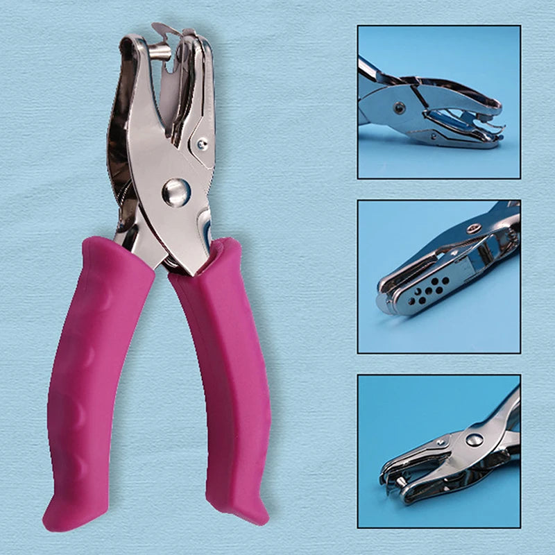 Kawaii Single Handheld Circle Shaped Hole Puncher Capacity 3 Qme