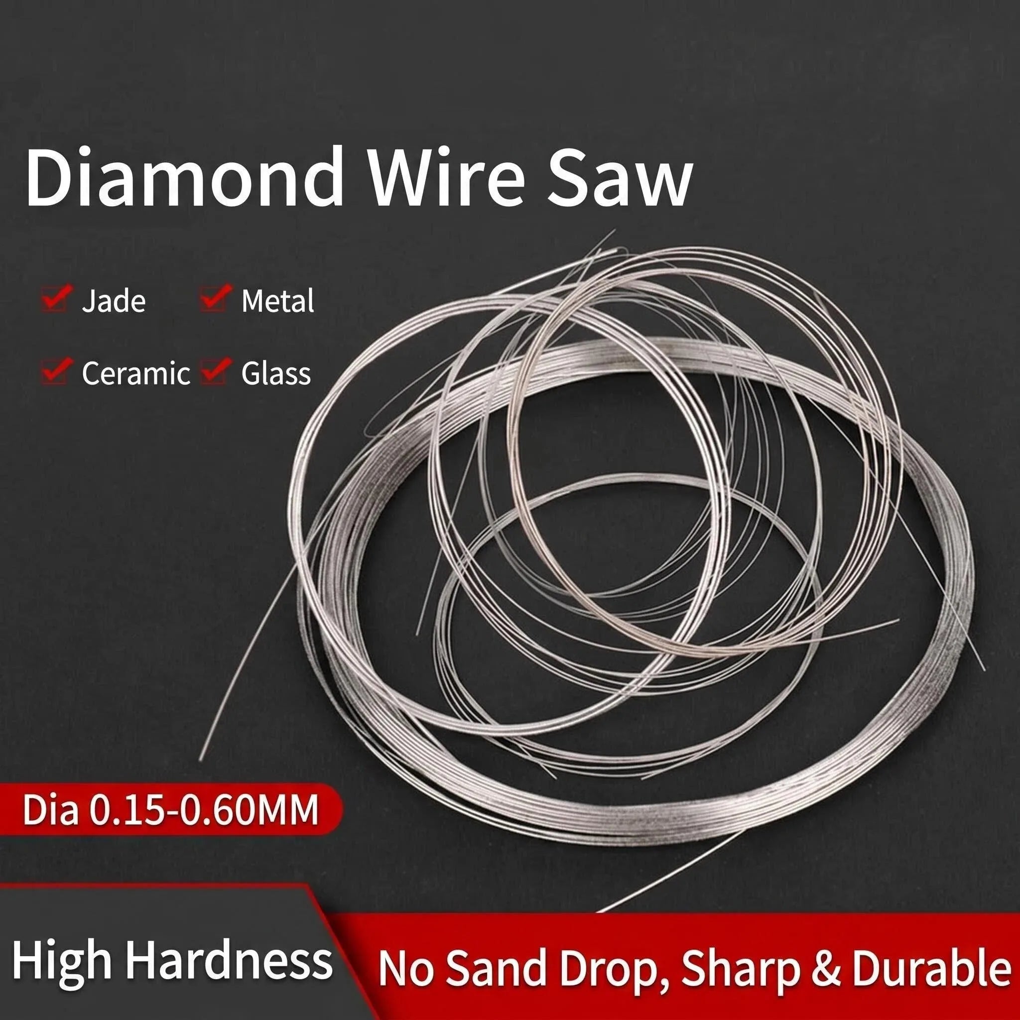 High-precision Diamond Cutting Wire Hand Silver Durable Home Manual Qme