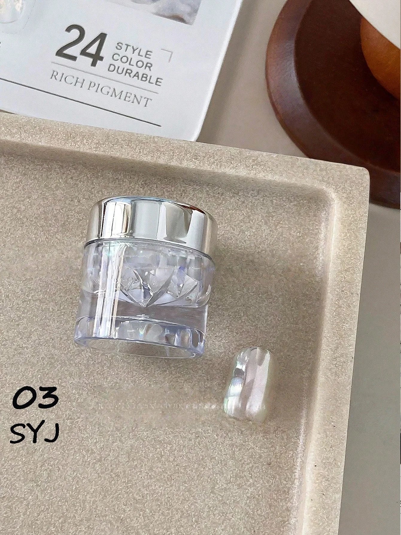 1 High-end Mirror Magic Powder Storage Box Colorful Bright Nail Art Qme 03