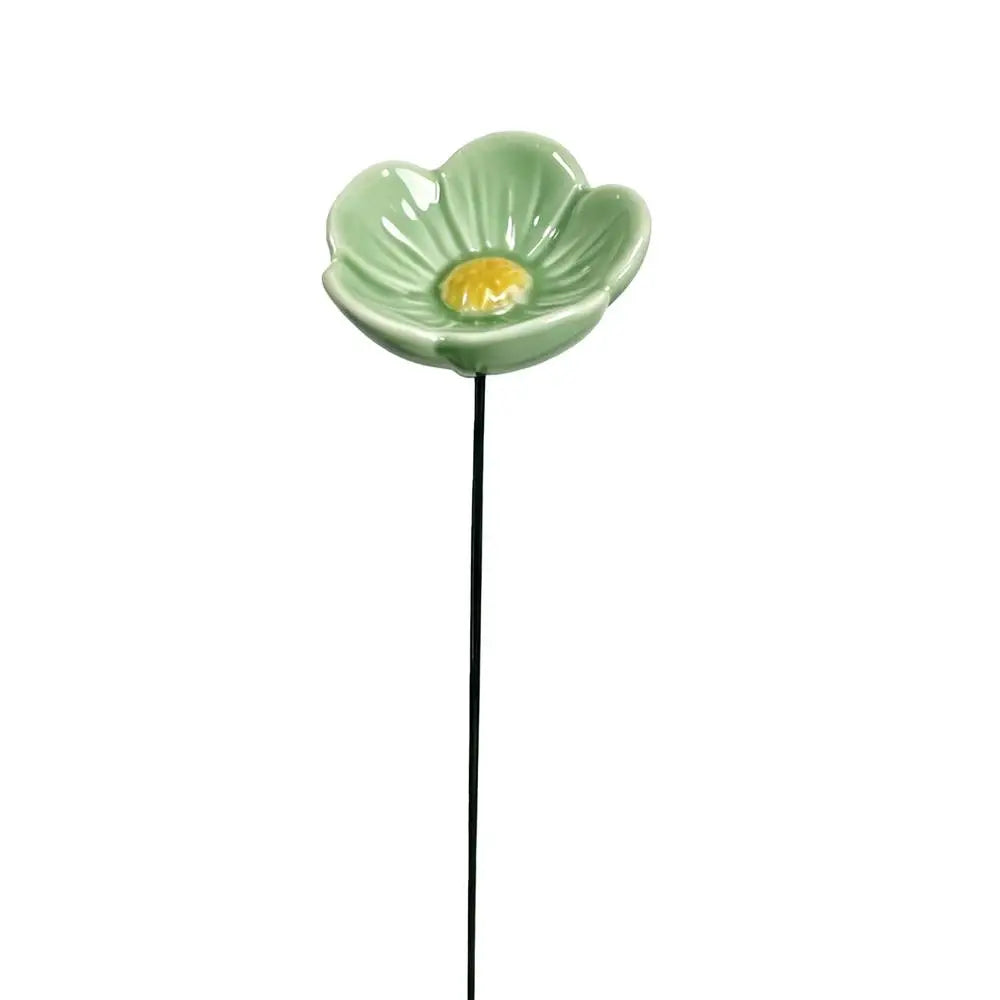 Creative Portable Bee Water Feeder Resin Flower Drinking Fountain Holder Bee Watering Station Bird Bath Stand Household Qme Green