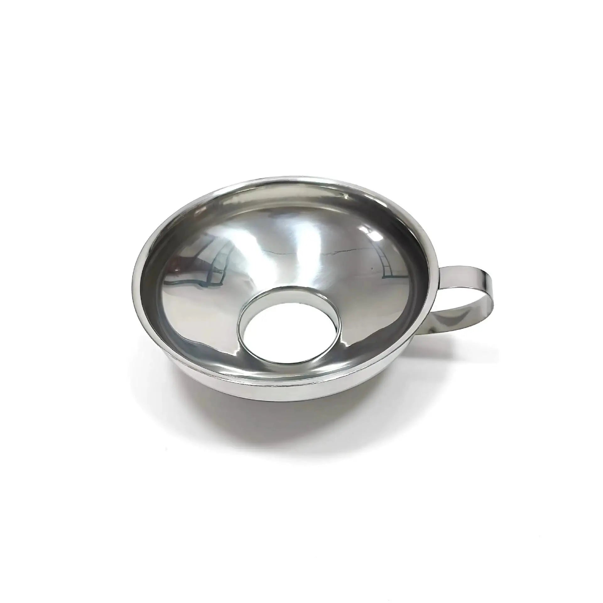Food Grade Stainless Steel Wide Mouth Kitchen Funnel Set 2 Sizes for Pouring Oil Wine Jam Liquid Canning Spices Qme Small