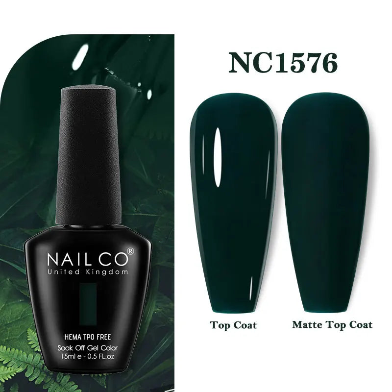 NAILCO Green Series Dark Gel Nail Polish Lasting Hybrid Base Matte