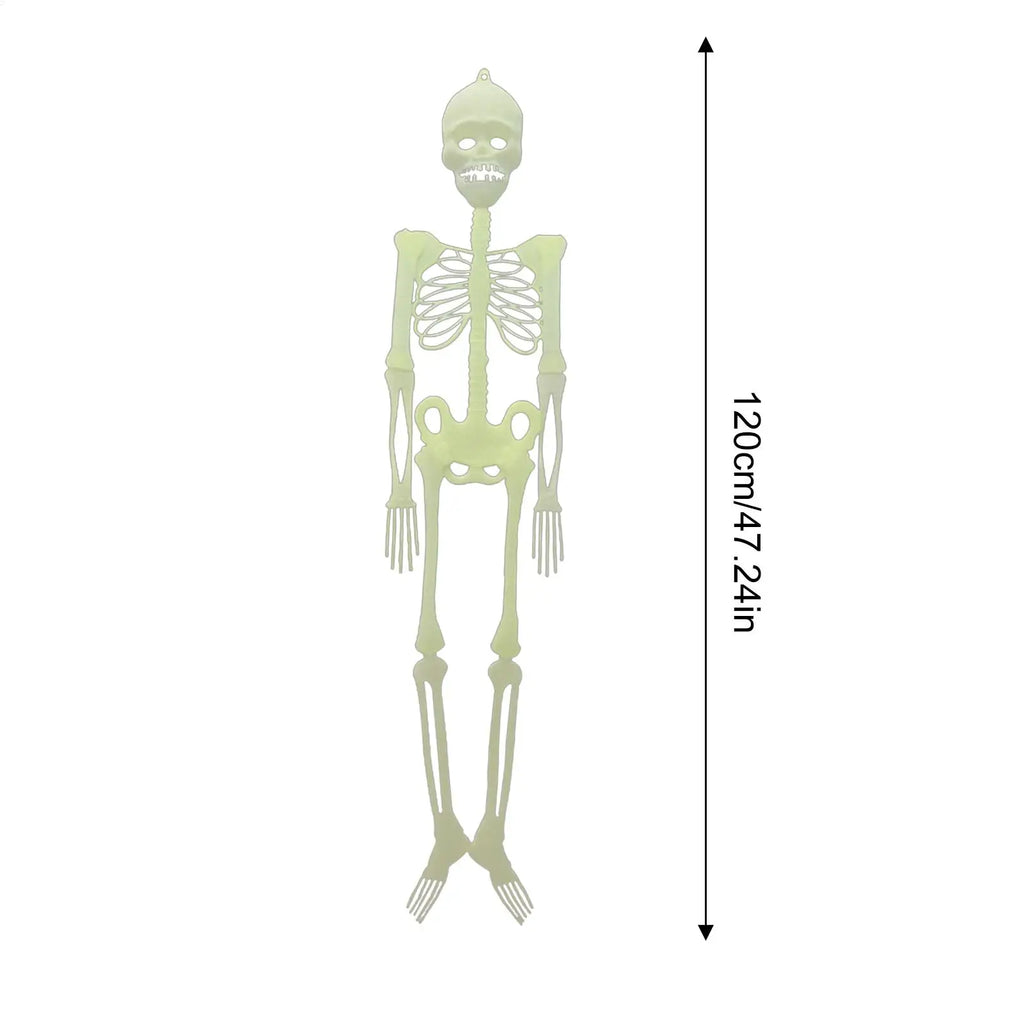 Skeleton Decor 5 Ft Glow Dark Bones Door Hanger Props Halloween Qme