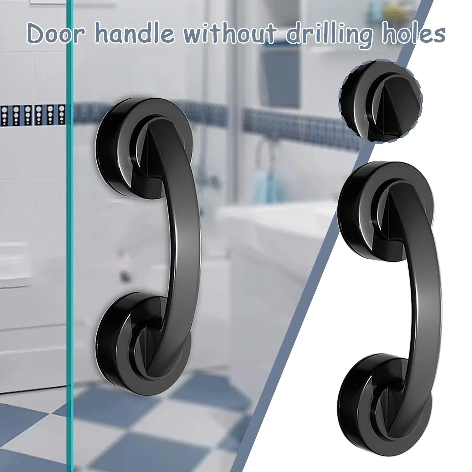 Glass Door and Window Handle Suction Cup Bathroom Sliding Doors Handles Non-Porous Handles Shower Grab Bars Qme