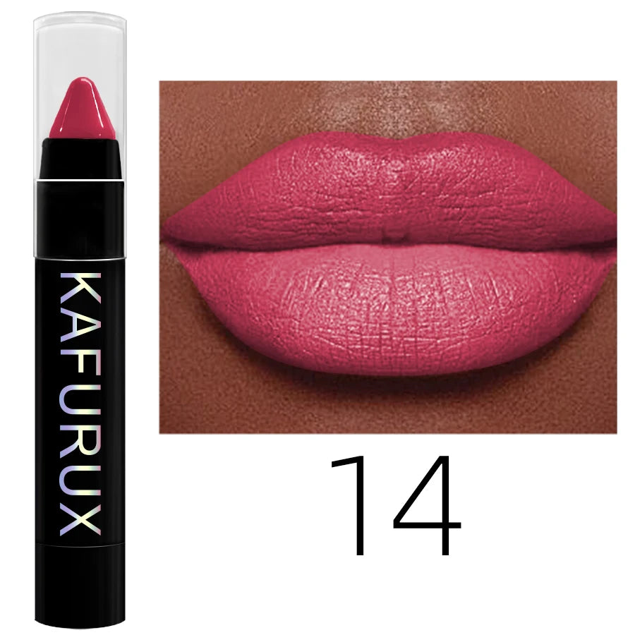 15 Colors Nude Velet Matte Lipstick Pencil Waterproof Long Lasting Qme 14