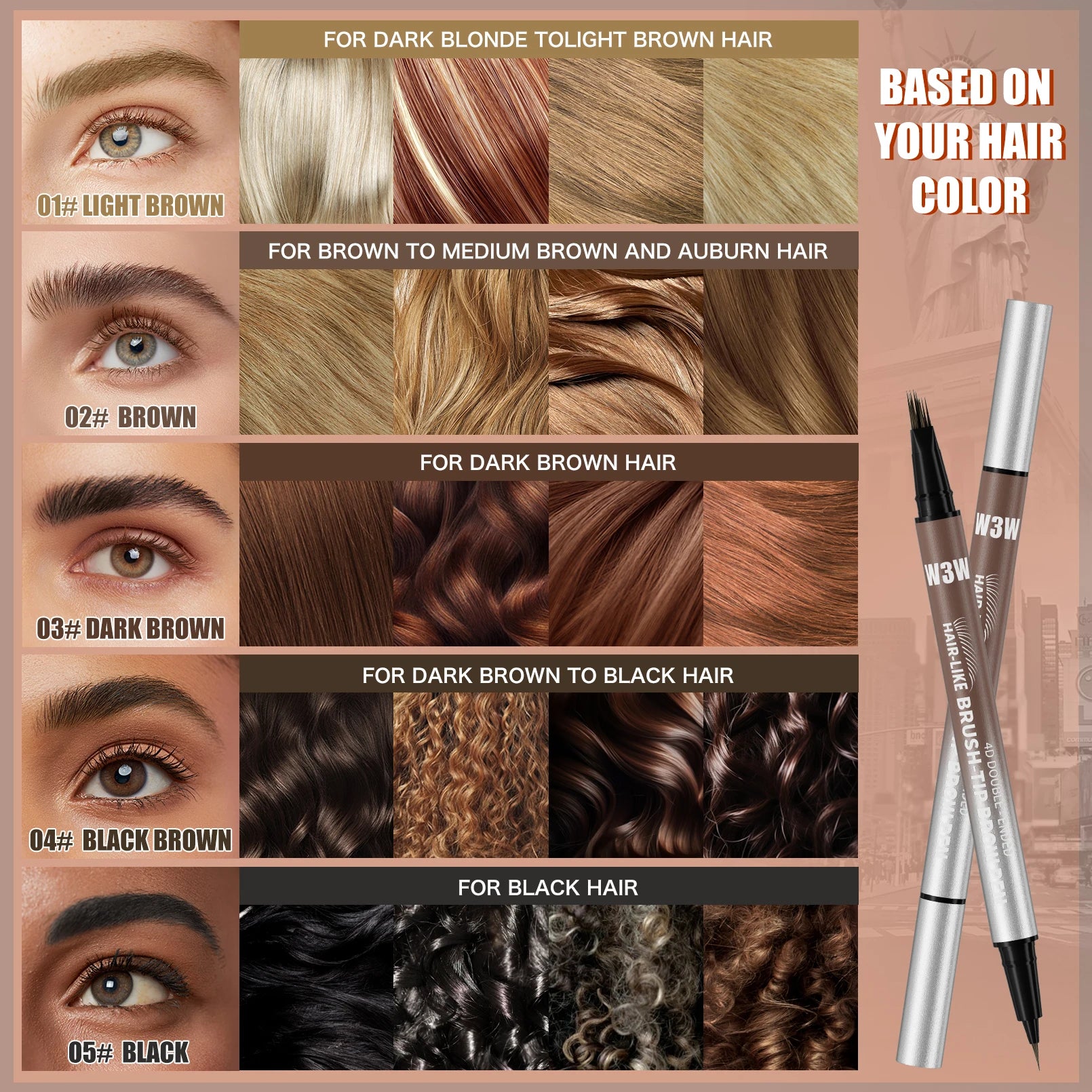 Velvet Wild Eyebrow Pencil Square Angled Brush Multifunction 3D Brow Dye Cream Hairline Anti-smudge Waterproof Eyebrow Tint Pen Qme