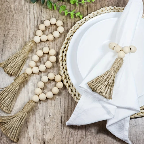 1 Dining Table Decorated Natural Pastoral Napkin Ring Qme Ivory