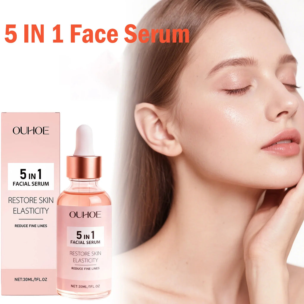 5 IN 1 Face Serum Vitamin C Niacinamide Facial Serum Brightening Anti-Aging Dark Spot Corrector Hyaluronic Acid Hydrating Serum Qme