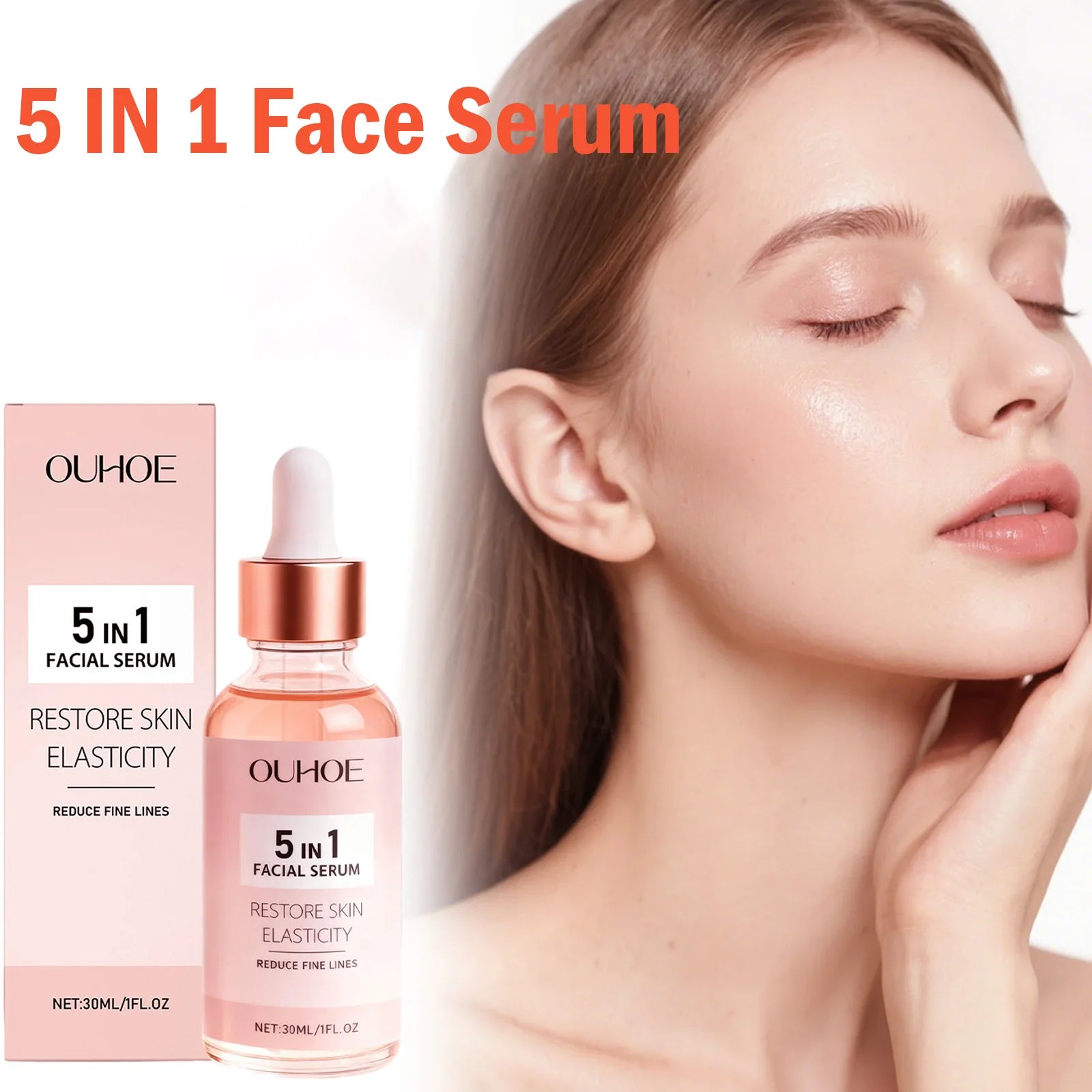 5 IN 1 Face Serum Vitamin C Niacinamide Facial Serum Brightening Anti-Aging Dark Spot Corrector Hyaluronic Acid Hydrating Serum Qme