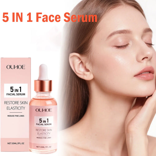 5 IN 1 Face Serum Vitamin C Niacinamide Facial Serum Brightening Anti-Aging Dark Spot Corrector Hyaluronic Acid Hydrating Serum Qme