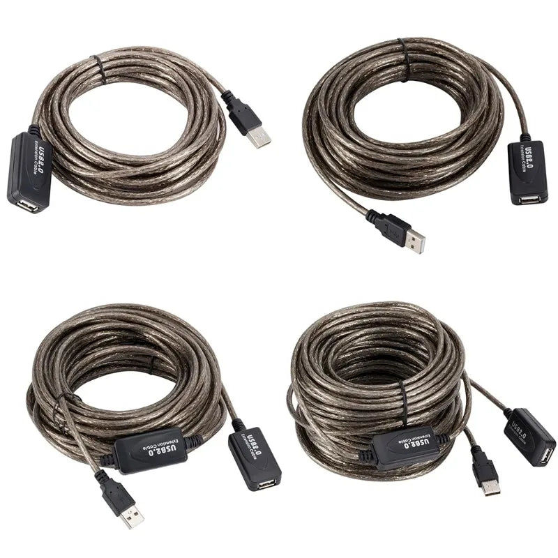 USB Signal Amplifier Extension Cable 5M 20M USB Data Cable for Computer Scanner Gun USB Extension Cord Qme