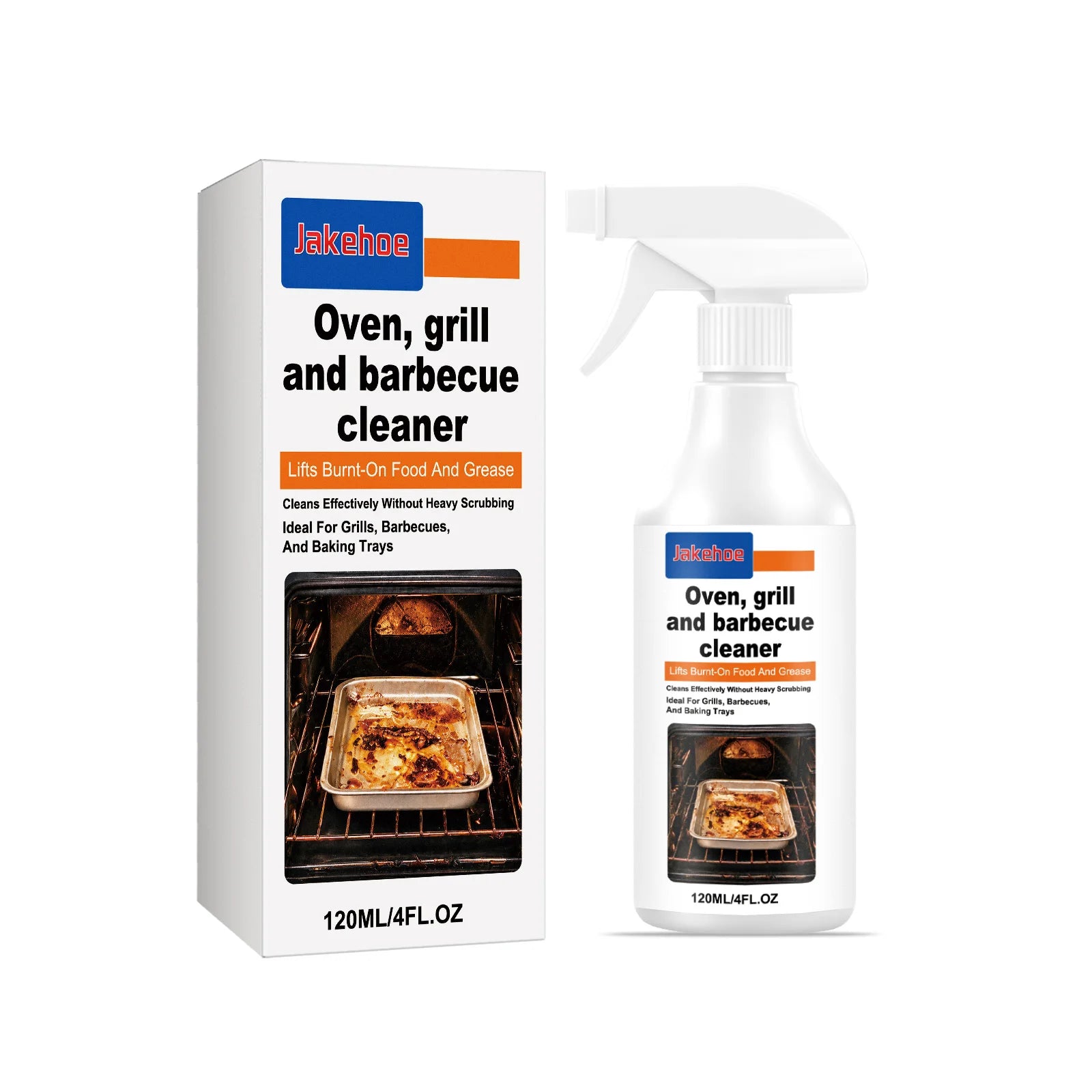 Ovens Grill Cleaning Spray Removing Burnt‑on Food Dissolving Grease No‑scrub Barbecue Baking Trays Cleaner Heavy‑duty Degreaser Qme 120ML Boxed