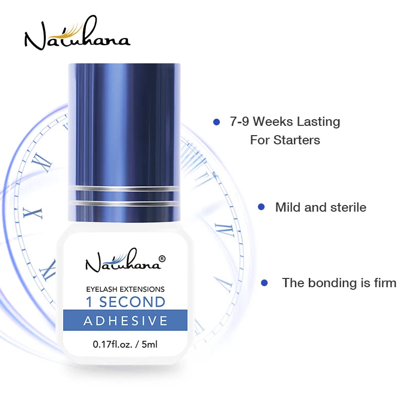 NATUHANA 10 Bottles Eyelash Adhesive 1S 0 5S Fast Drying Eye Lash Qme
