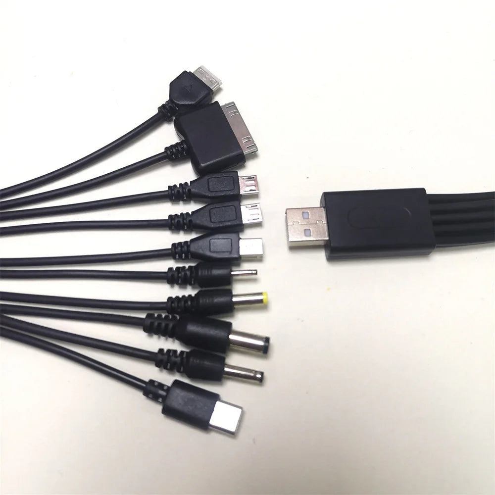10 In 1 Multi-Function USB Data Cable Universal Phone Charging Cable Portable Multi-head Charging Cable Cord For Samsung Xiaomi Qme