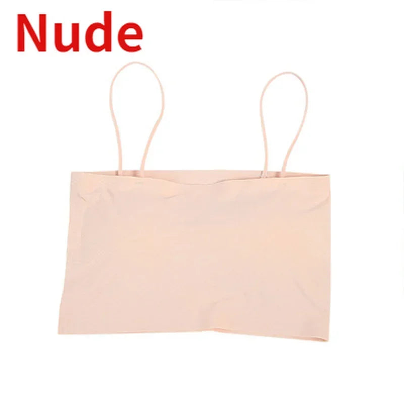 Comfortable Waist Beauty Back Wrap Chest Tube Top Girl No Steel Ring Camisole Bra Underwear New Female Simple Beauty Back Qme Nude One Size