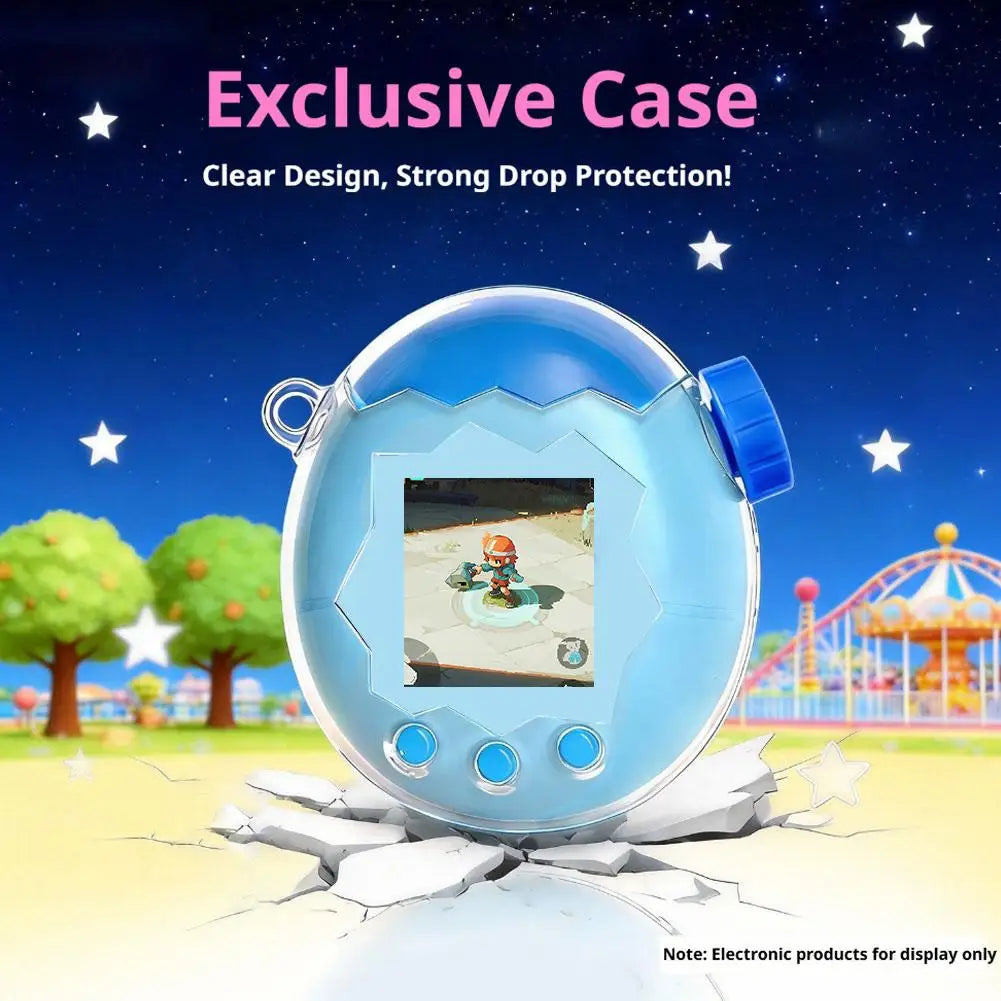 Shinny Clear Protective Case for Tamagotchi Paradise Cute Transparent Shell Full Protective Acrylic Case Anti-Fall Anti-Scratch Qme