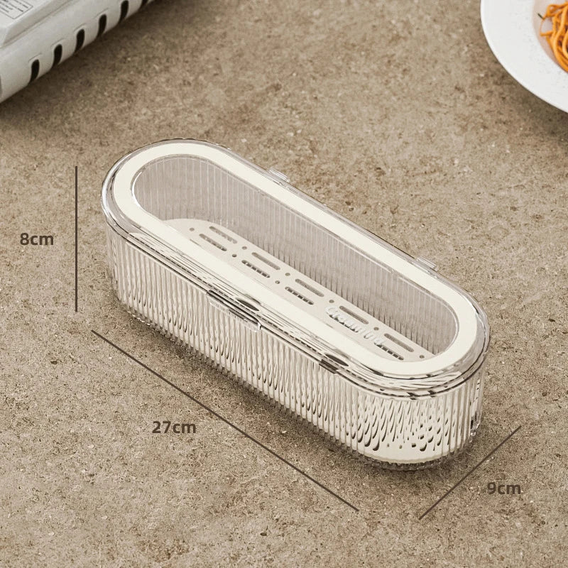 Restaurant Spoon Fork Cutlery Storage Box Light Luxury Transparent Qme onesize