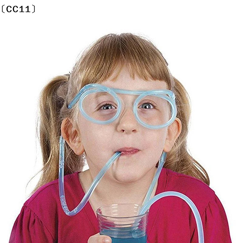 Funny Straw Glasses Flexible Drinking Tube Novelty Entertainment Qme