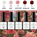 1 5-piece Pink Nail Polish Semi-permanent UV Gel DIY Spring Summer Art Qme 1 set