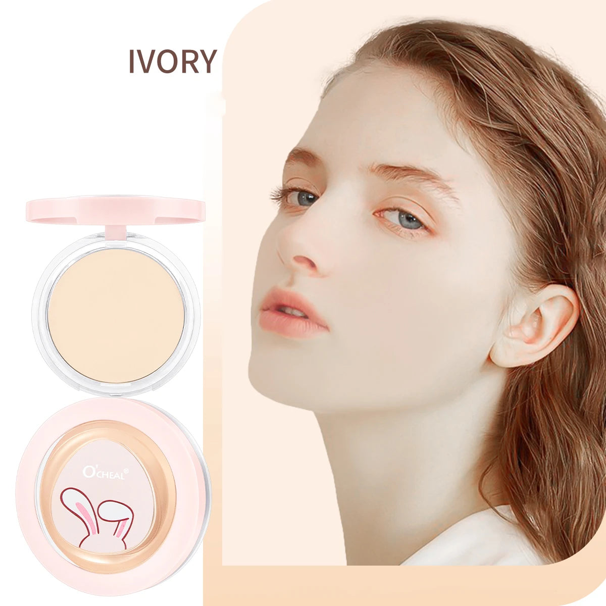 Matte Lightweight Makeup Powder Waterproof Sweat Proof Long-term Oil Qme IVORY