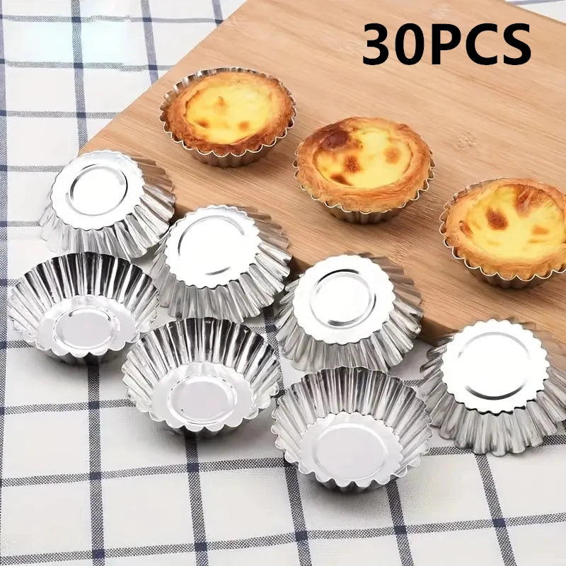 Reusable Aluminum Egg Tart Molds Cookie Pudding Jellies Mould Mooncake Mold Pastry Tools Baking Accessories Kitchen Tools Qme