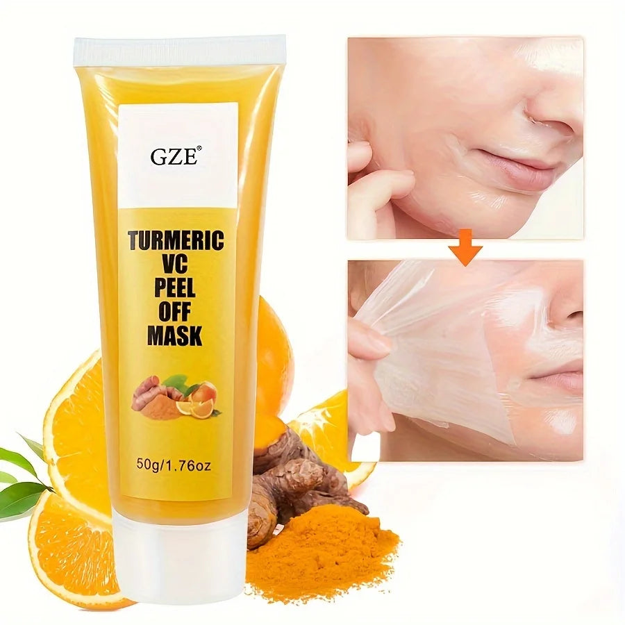 GZE TURMERIC VC PEEL OFF MASK Anti Aging, Lifting, Illuminating & Revitalizing - Removes Blackheads, Dirt & Oils Lightens Qme