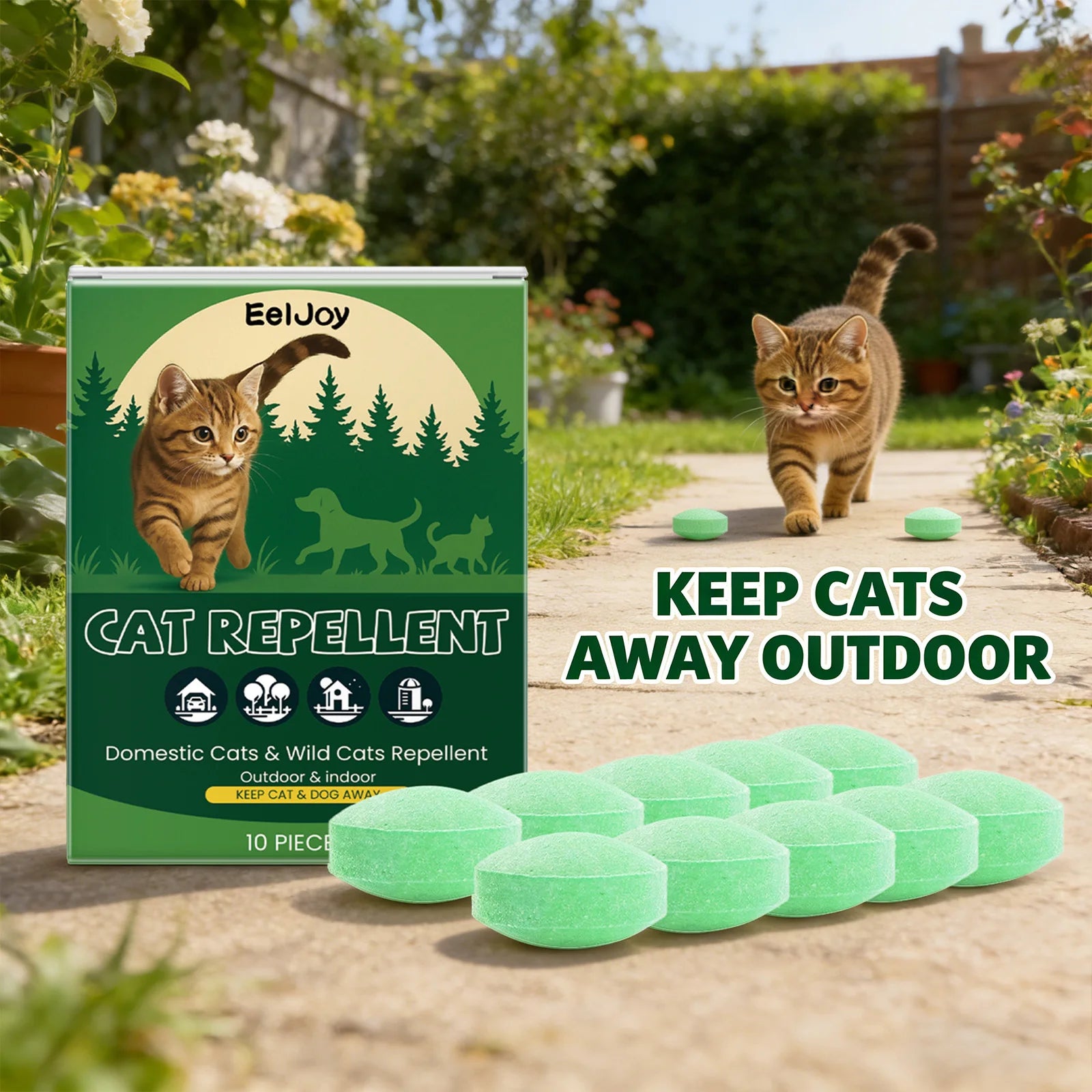 Indoor Cats Repellent Pill Prevent Biting & Gnawing Correcting Pet Behavior Reducing Scratching Furniture Outdoor Pets Training Qme