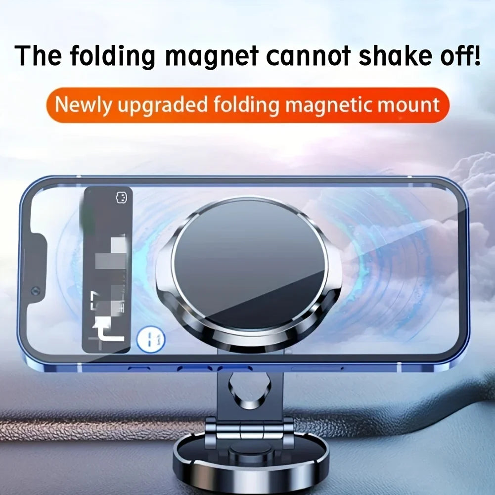 Car mounted magnetic phone holder 720 ° rotatable and foldable, strong magnetic holder anti shake, universal for car navigation Qme
