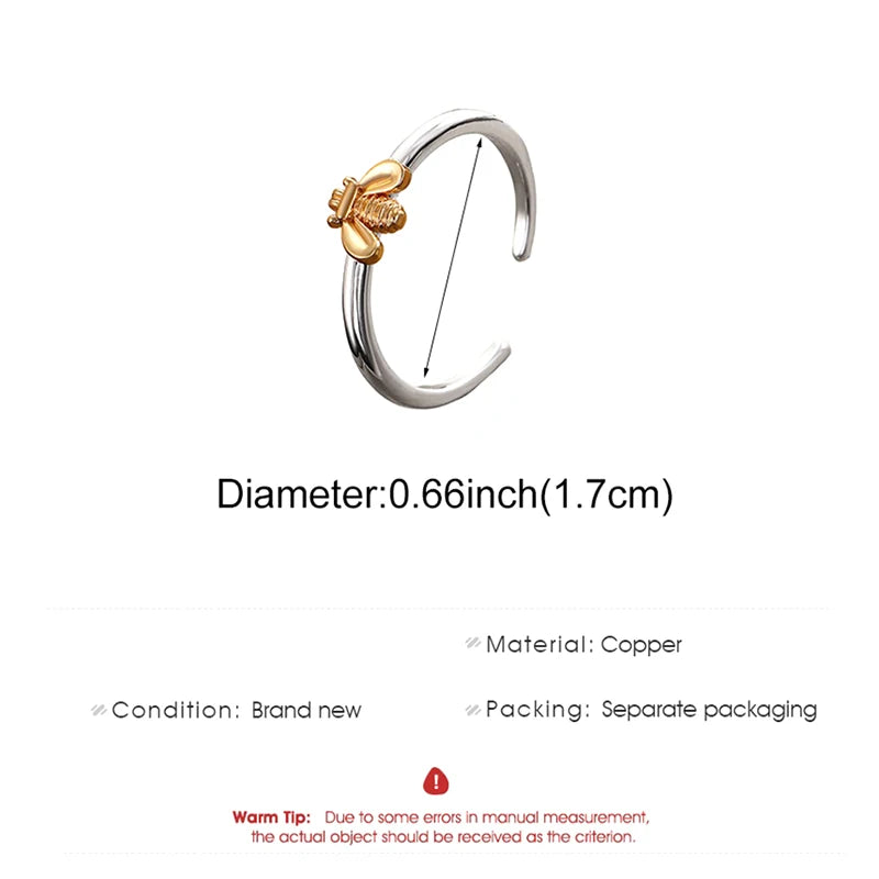 Luxury Honeybee Flower Bee Engagement Rings, Fine Jewelry Gift for Women Qme OneSize
