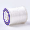PandaHall 50m/Roll Multi-Color Nylon 66 Beading Thread, 0.1mm High Strength Stretch Resistant for Seed Bead Jewelry Making Qme White