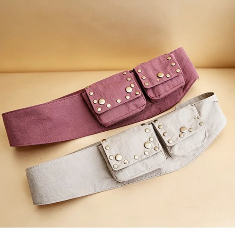 Boho Hippie Riveted Tribal Waist Bag Belt Women Vintage Utility Qme