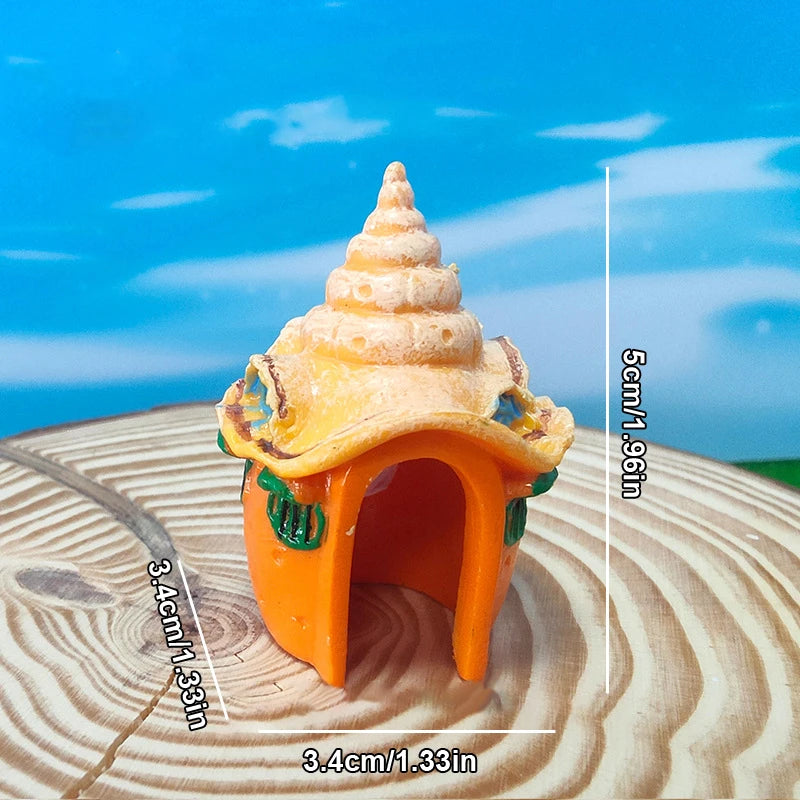 Fish Tank Decor Ornament Shrimp Hiding Shelter Mushroom Conch House Qme 3