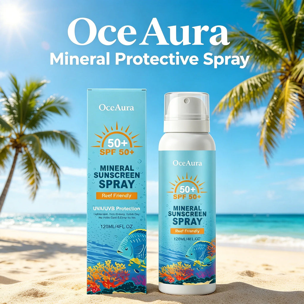 OceAura Sunscreen Spray Spf 50 Anti UV Protection Oil Control Waterproof Sunburn Prevention Skin Care Mineral Sun Cream Spray Qme