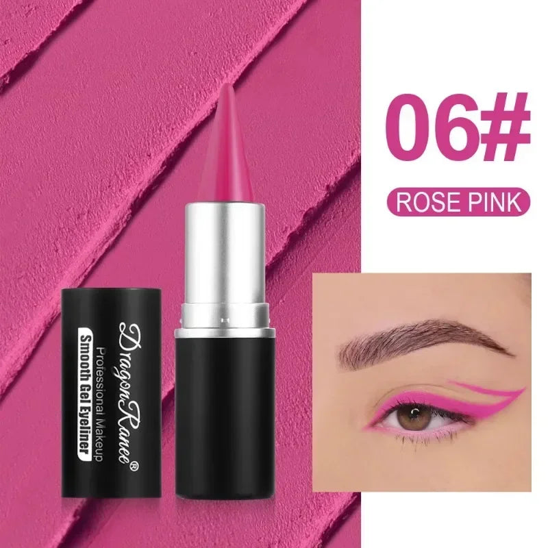 Creamy Texture Eyeliner Black Red Matte Easy Coloring Sweatproof High Pigment Eyeliner Pencil Daily Makeup Accessories for Women Qme 06 ROSE PINK