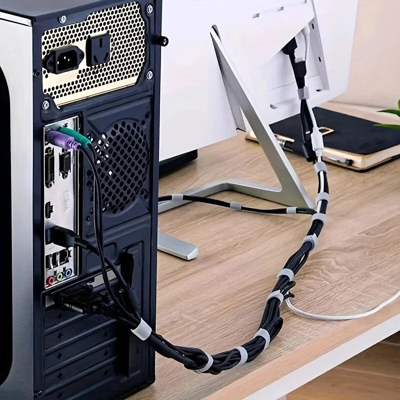 3m/5m 1 Roll Reusable Fastening Tape Cable Ties Multi-Purpose Cord Organizer Computer TV Wire Storage Data Cable Management Tie Qme