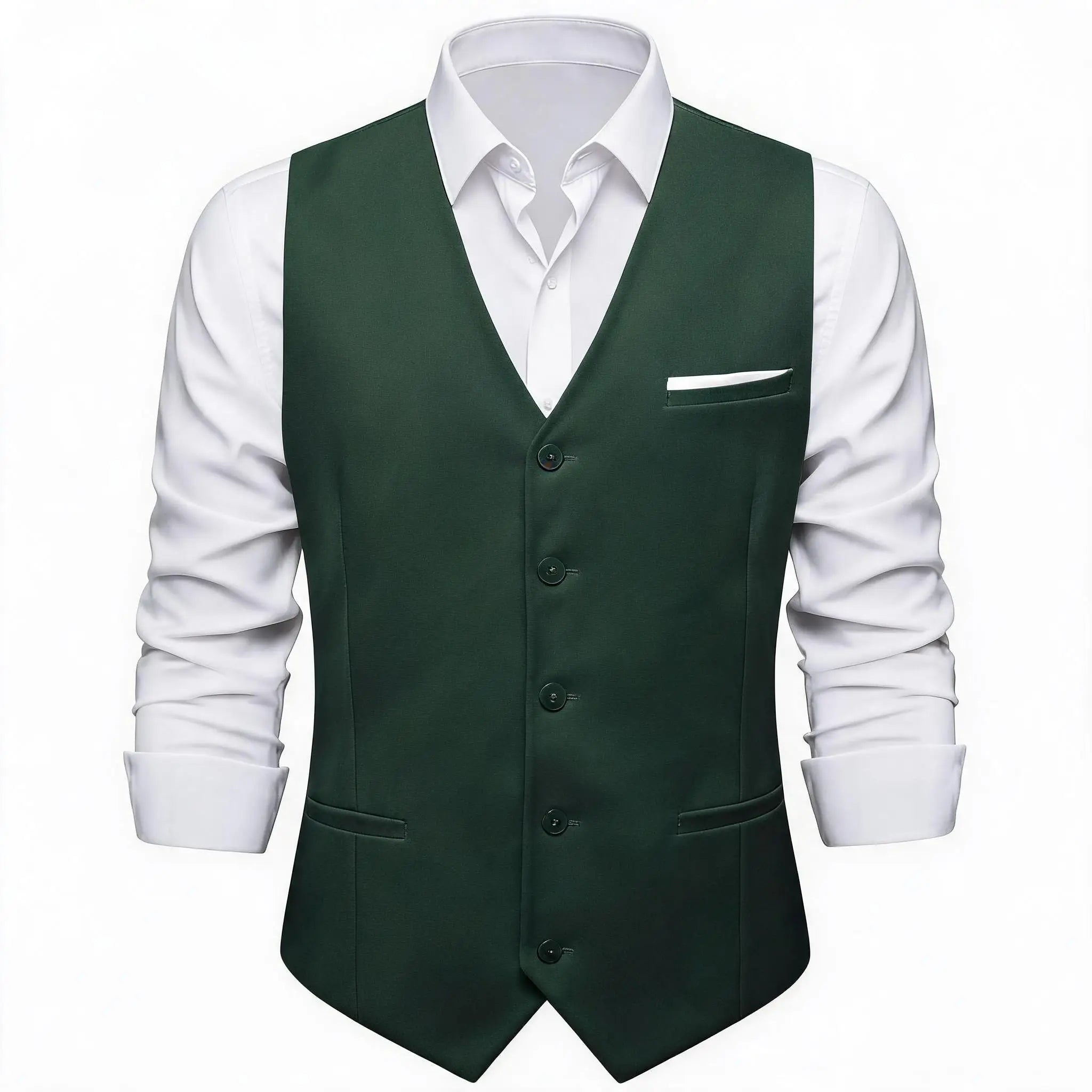 Slim Single Waistcoat Green or Yellow or Apricot or Pink or Black Blue Sleeveless Simple Formal Daily Vest Qme MJDJ3458 XXXL