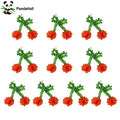 Pandahall 10Pcs Red Cherry Glass Charms Handmade Glass Seed Beaded Pendants 3D Fruit Cherry Dangle Charms for DIY Jewelry Making Qme Default Title