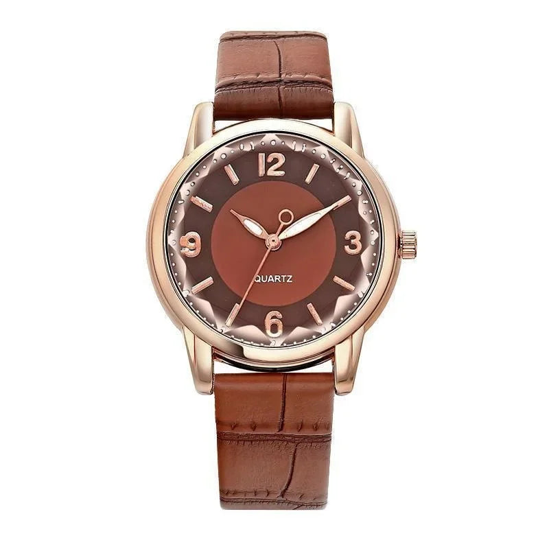 Leather Strap Ladies Watch Polygon Glass Luxury Women clocks Dial Quartz Creative Fashion Quartz Watch Qme 2
